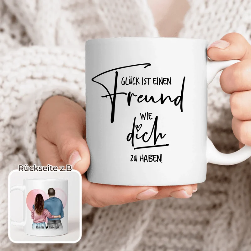 Personalisierte Tasse mit Paar (stehend) - Pärchen Tasse