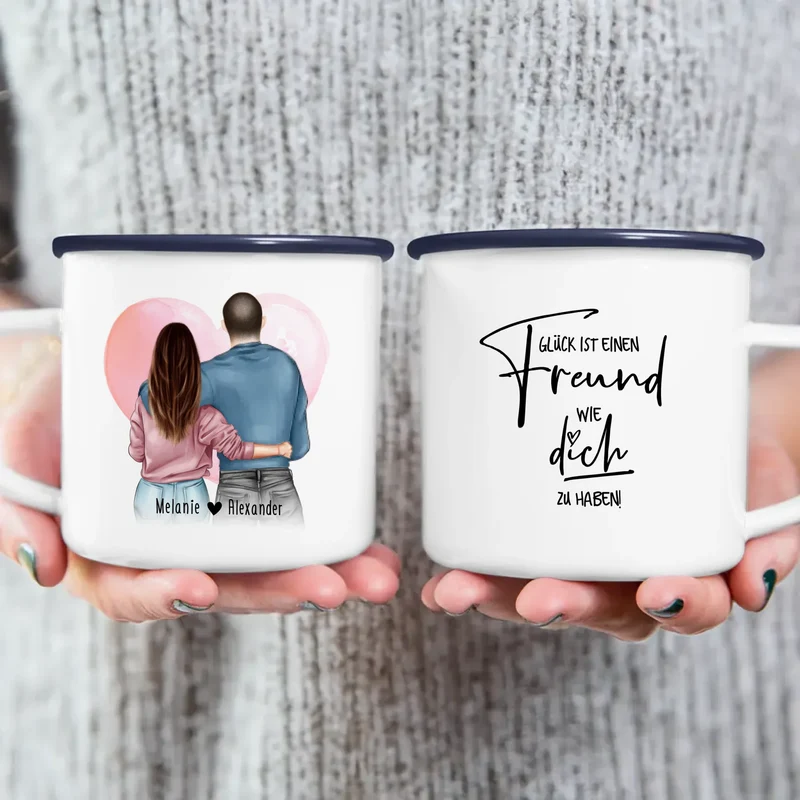 Personalisierte Tasse mit Paar (stehend) - Pärchen Tasse