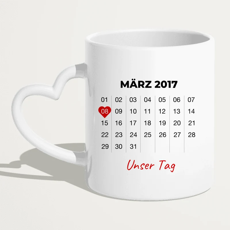 Personalisierte Tasse mit Jahrestag und Bild - Jahrestag Geschenk für Paare