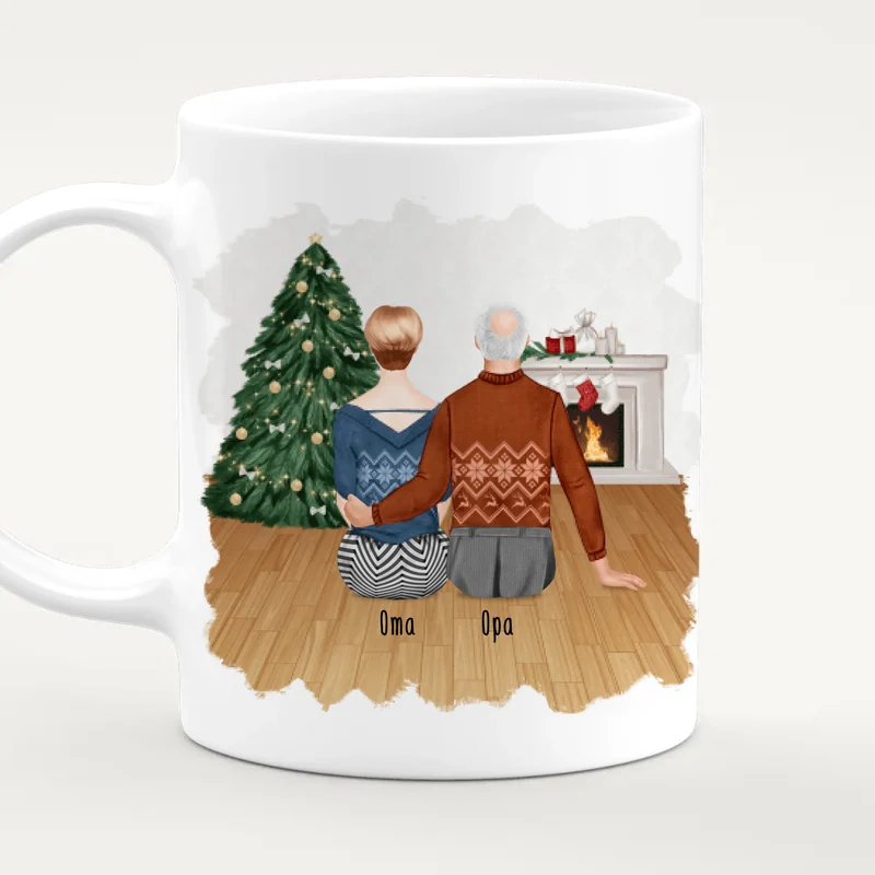 Personalisierte Tasse mit Oma und Opa - Weihnachtstasse