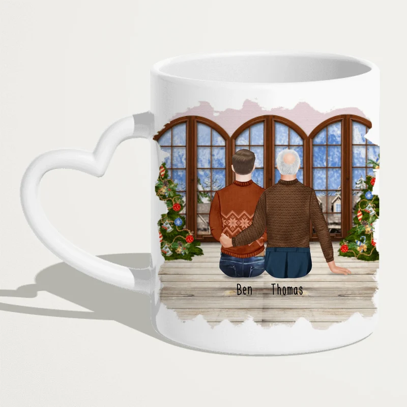 Personalisierte Tasse für Opa (1 Mann + 1 Opa) - Weihnachtstasse