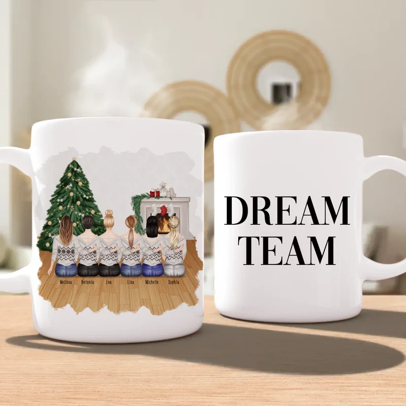 Personalisierte Tasse für Beste Freundinnen (6 Freundinnen) - Weihnachtstasse