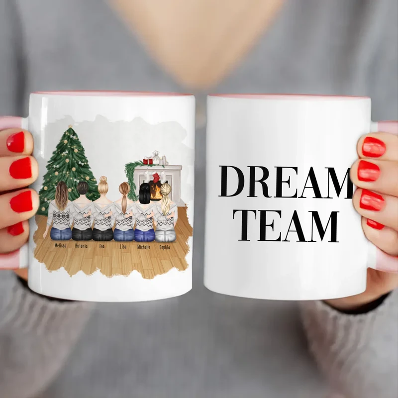 Personalisierte Tasse für Beste Freundinnen (6 Freundinnen) - Weihnachtstasse