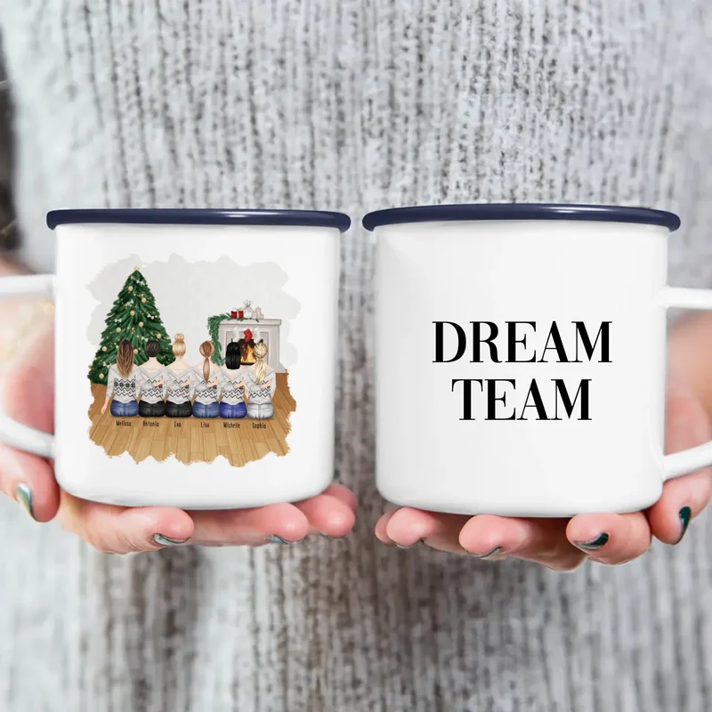 Personalisierte Tasse für Beste Freundinnen (6 Freundinnen) - Weihnachtstasse
