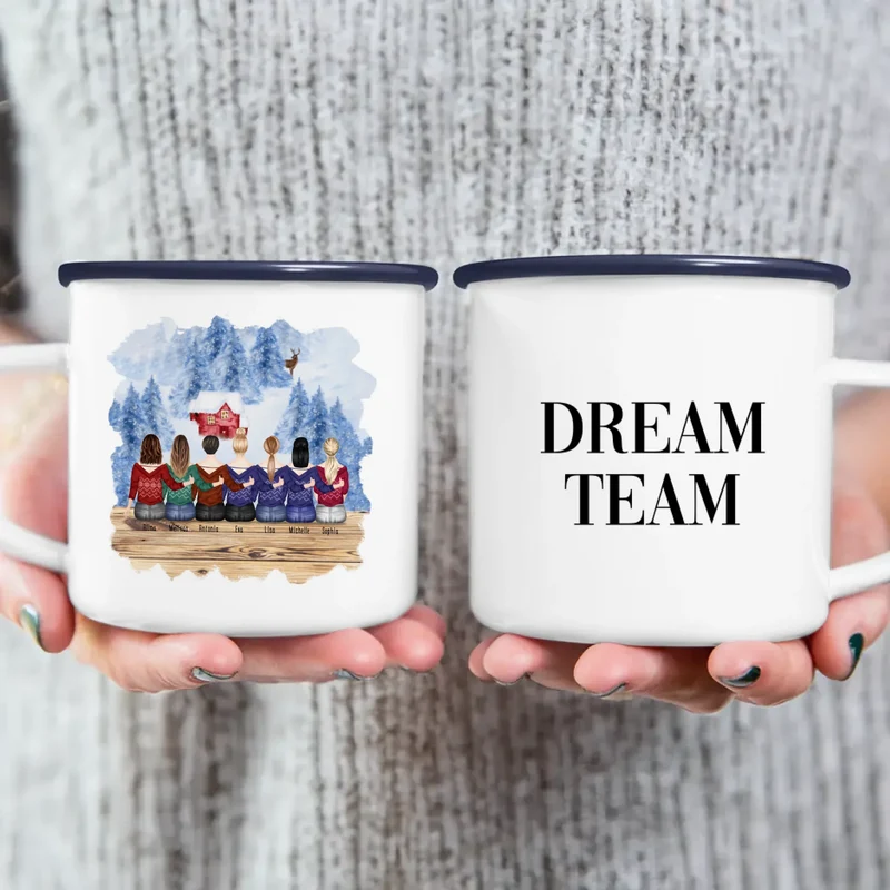 Personalisierte Tasse für Beste Freundinnen (7 Freundinnen) - Weihnachtstasse