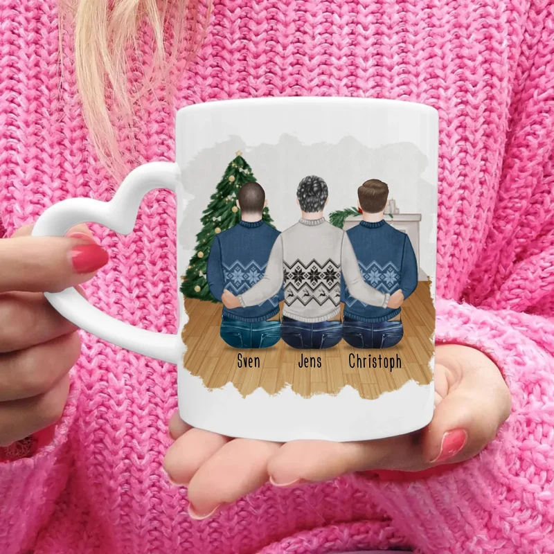 Personalisierte Tasse - Beste Freunde (3 Männer) - Weihnachtstasse