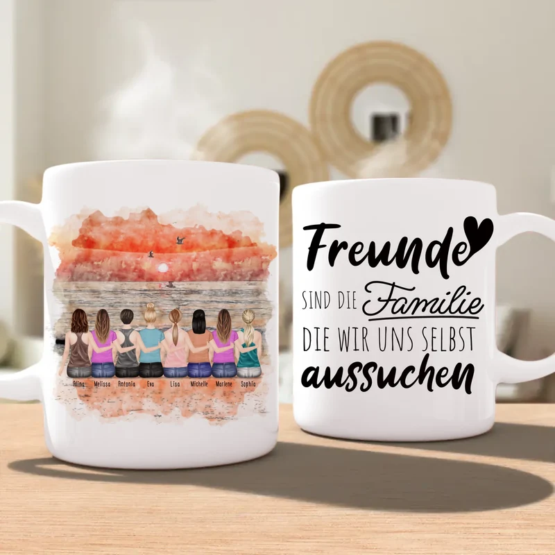 Personalisierte Tasse für Beste Freundinnen (8 Freundinnen)