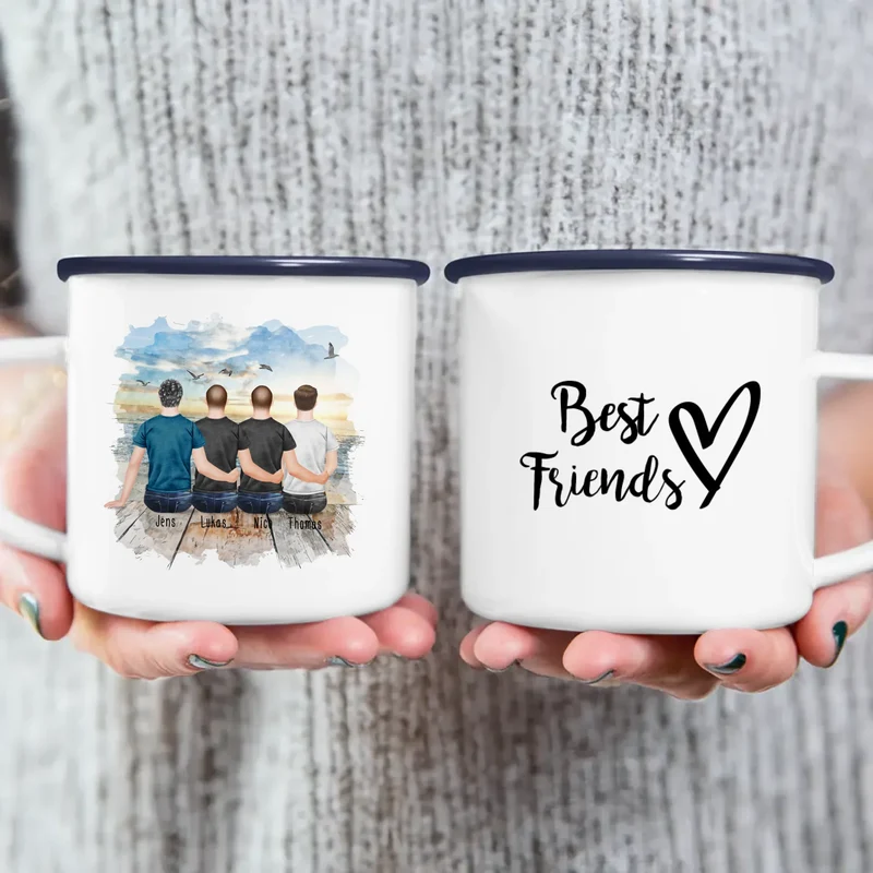 Personalisierte Tasse - Beste Freunde (4 Männer)