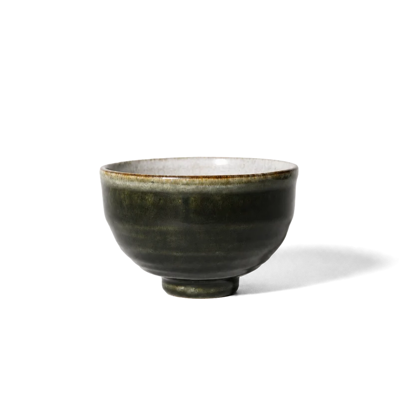 Yamaki Ikai Black Clay Oribe Matcha Bowl