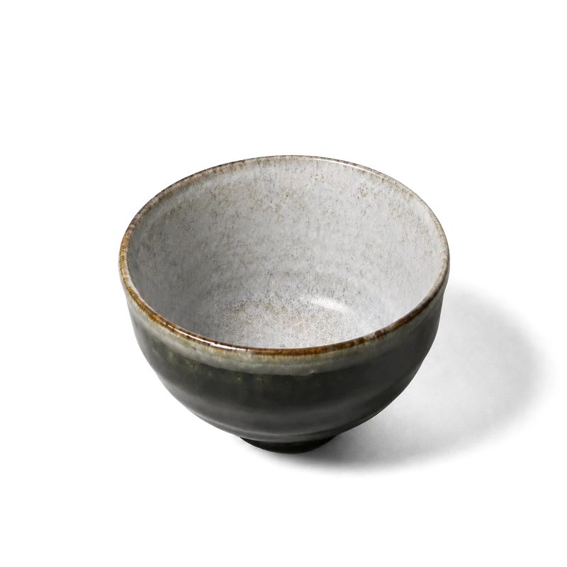 Yamaki Ikai Black Clay Oribe Matcha Bowl