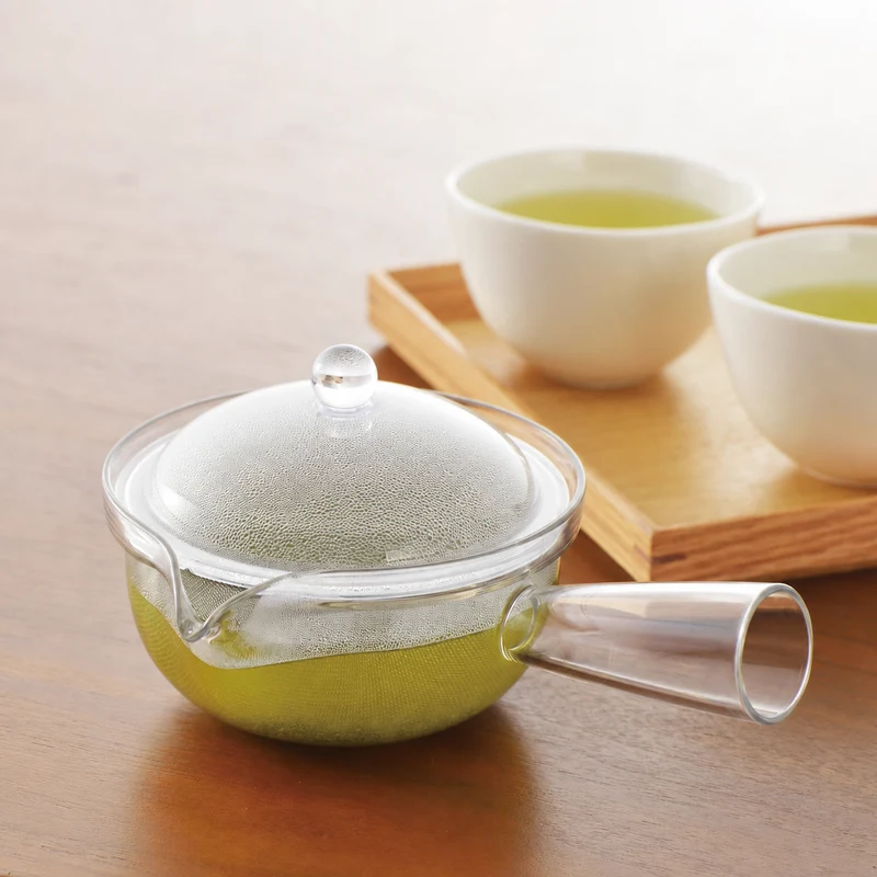Akebono Clear Kyusu Teapot with Stainless Steel Strainer