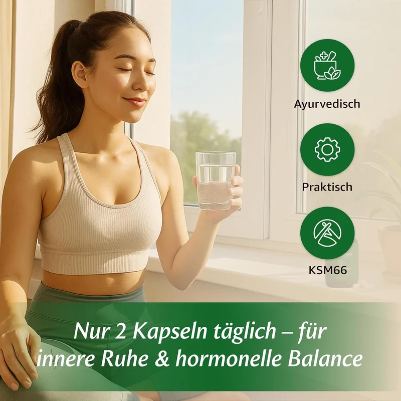 Ashwagandha Kapseln KSM-66 600 mg – mit Zink & Vitamin B6, 180 Stück | AshwaCore