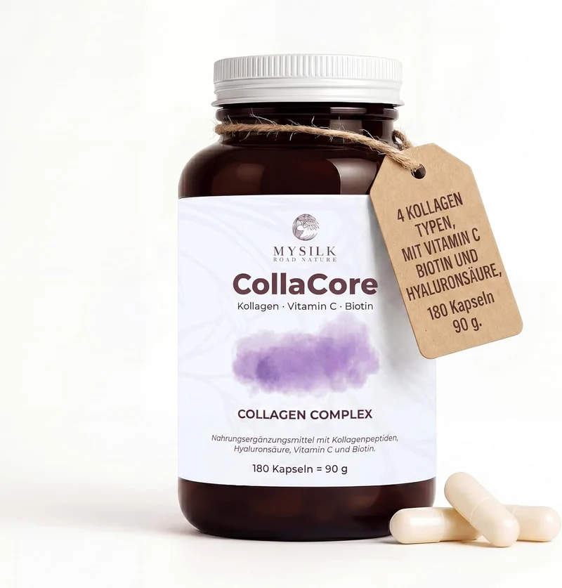 Kollagen Kapseln Typ I–V – mit Biotin & Hyaluronsäure, 180 Stück | CollaCore