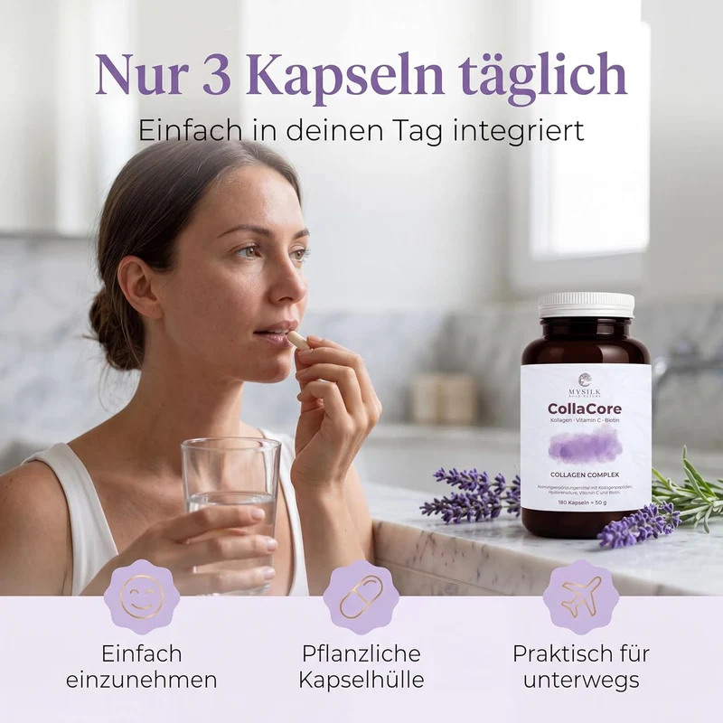 Kollagen Kapseln Typ I–V – mit Biotin & Hyaluronsäure, 180 Stück | CollaCore