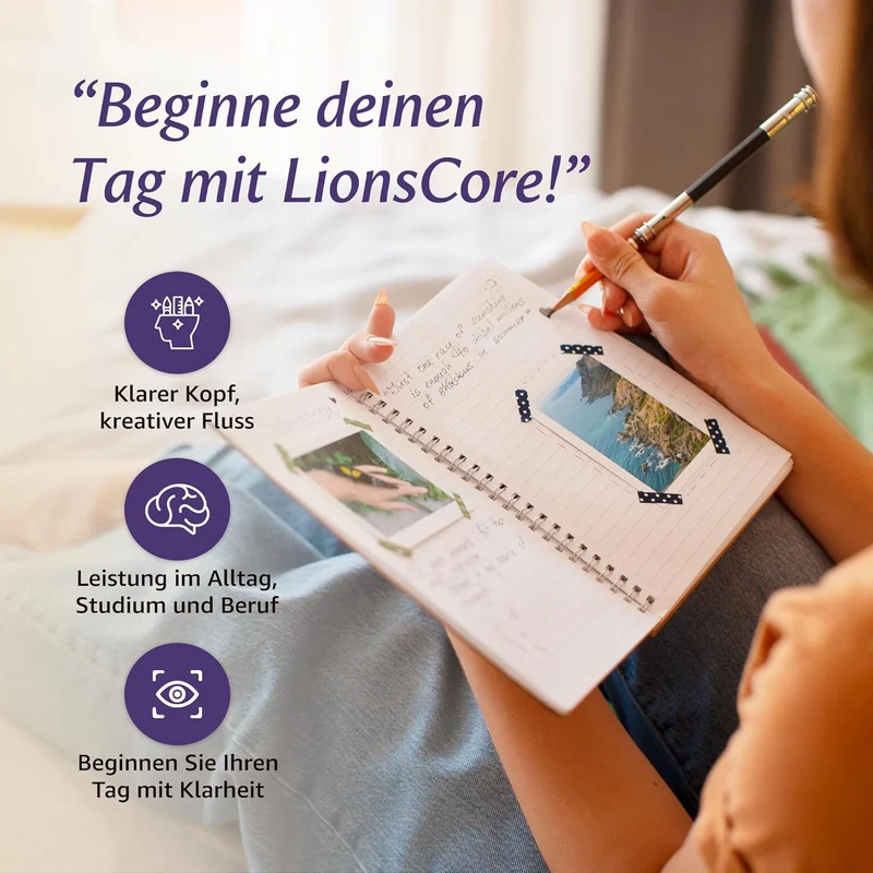 Lion's Mane Kapseln – Fruchtkörper-Extrakt mit Ginseng & B-Vitaminen, 180 Stück | LionsCore