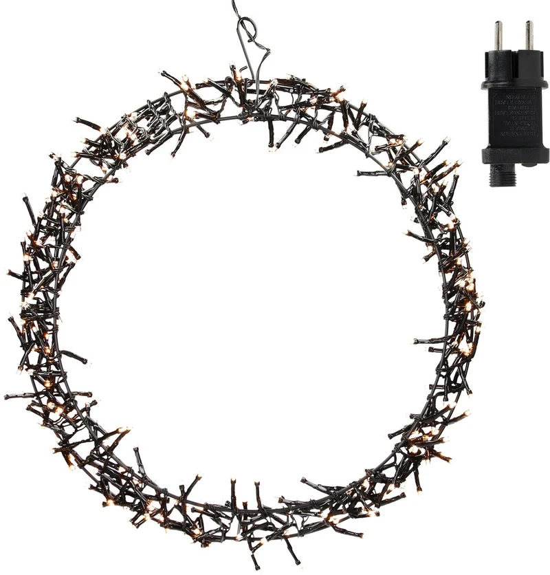 KRANS RING D38 H5,5CM 300LED EXTRA WARM WIT