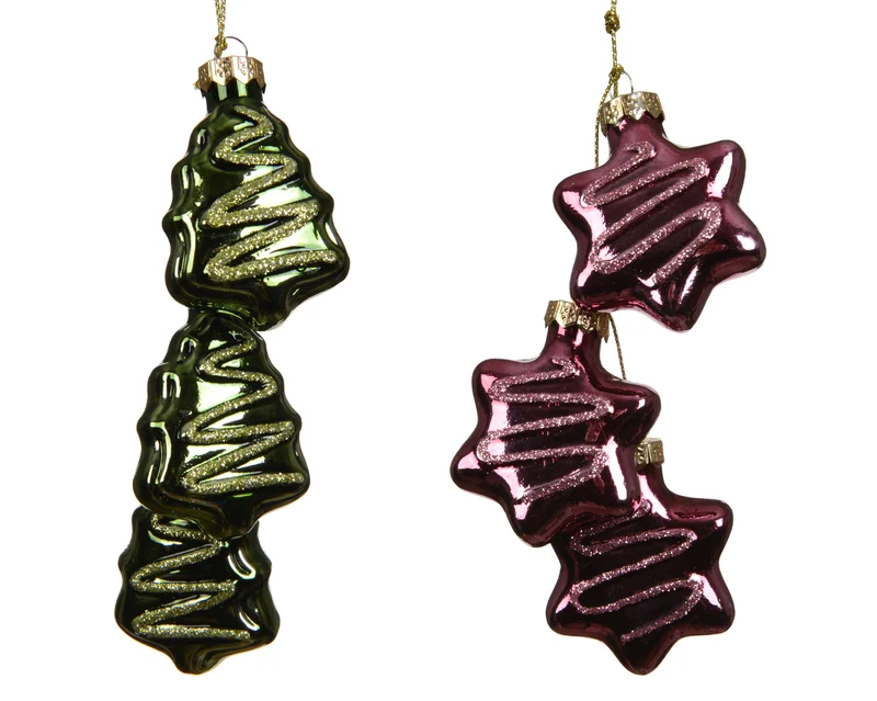 Figuur glas matt - shiny with swirl 2ass assortie L.3.5cm x W.1.9cm x H.5.3cm