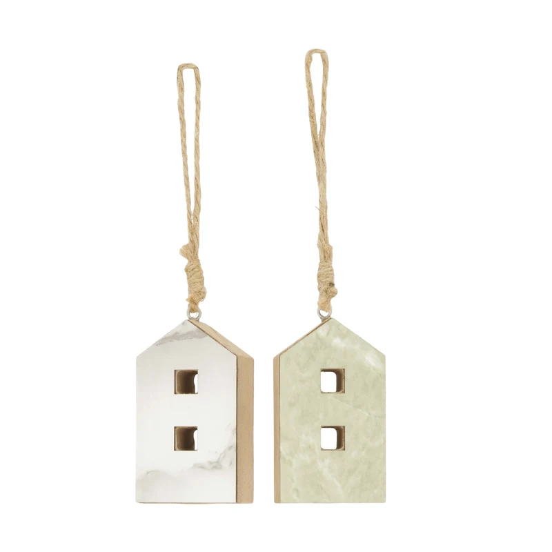 Hanger house mdf 4.5x2.8x7.8cm 2 Mixed grey FSC 100%