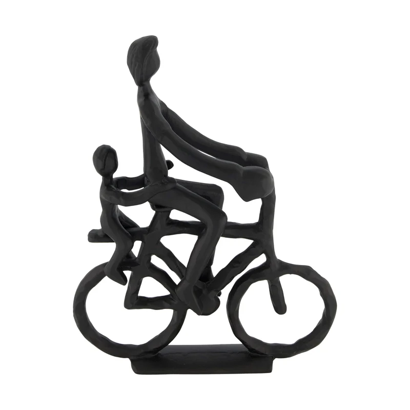 Statue bicycle aluminium 23.5x7x30cm Black