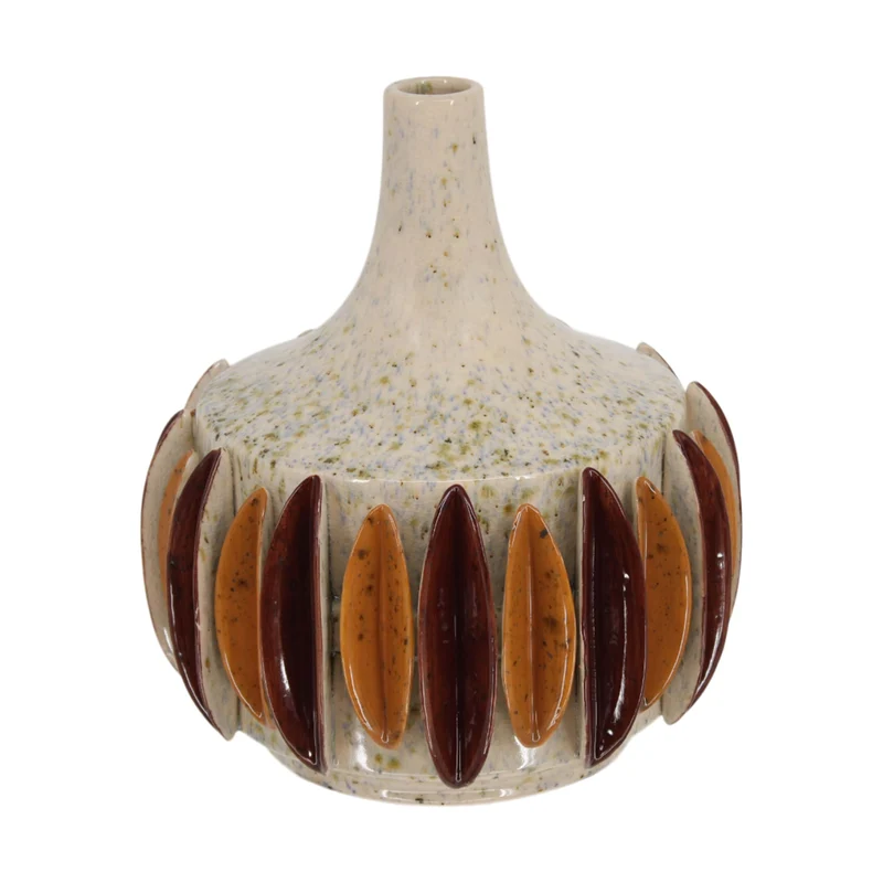 Vase shells ceramic 24.8x24.8x28cm Multi