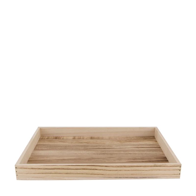 Tray platane wood 38x28x4cm Brown burned