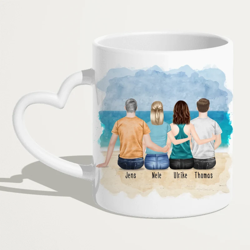 Personalisierte Tasse - Beste Freunde (2 Frauen + 2 Männer)