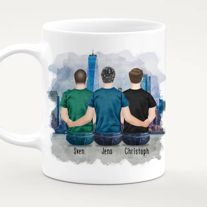 Personalisierte Tasse - Beste Freunde (3 Männer)