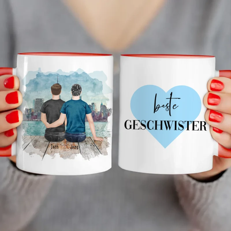 Personalisierte Tasse mit Bruder (2 Brüder)