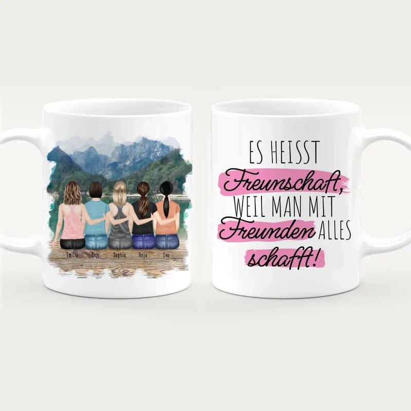 Personalisierte Tasse für Beste Schwestern (5 Schwestern)