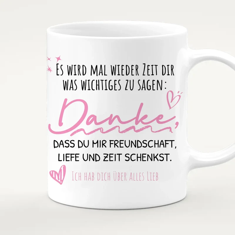 Personalisierte Beste Freundinnen Tasse mit Jacke
