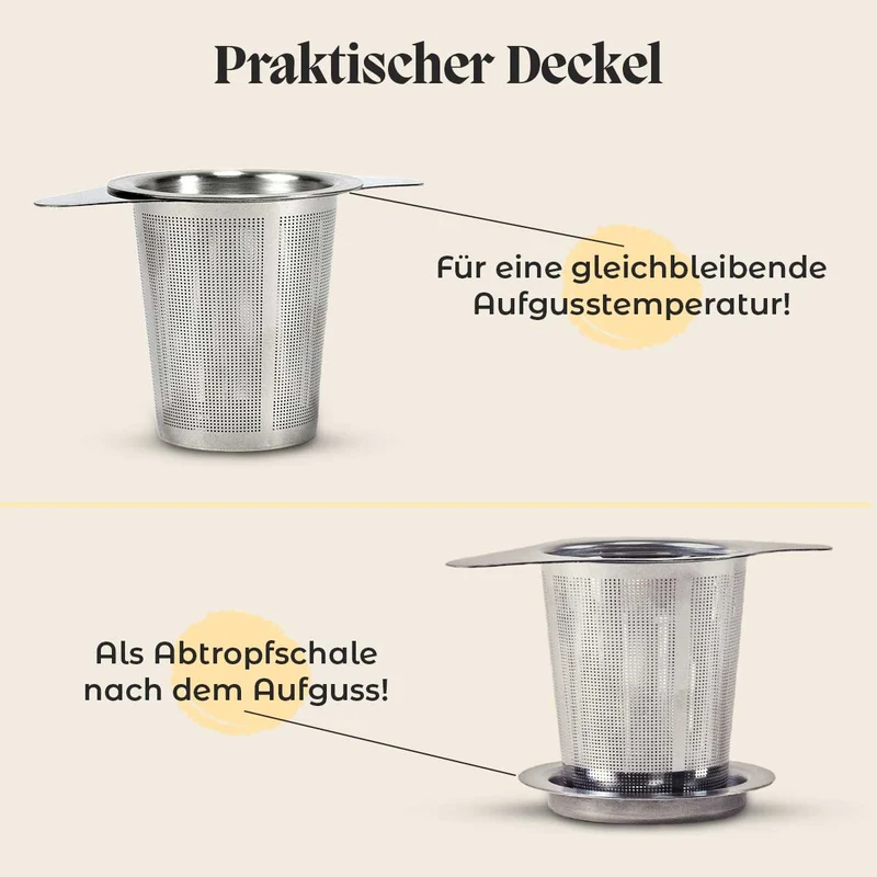 Edelstahl Teesieb mit Deckel