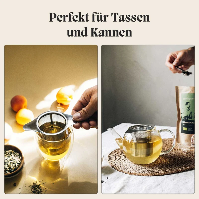 Edelstahl Teesieb mit Deckel