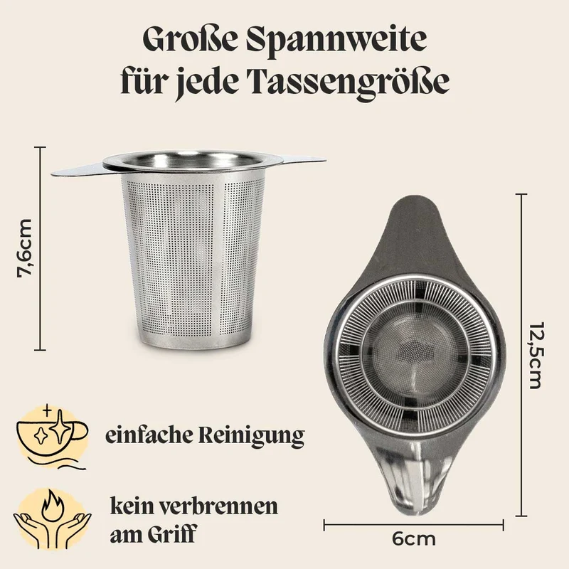 Edelstahl Teesieb mit Deckel