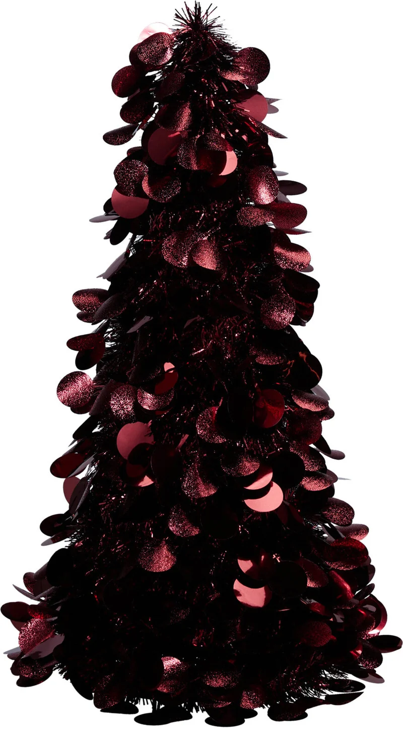 BOOM TINSEL D19 H46CM DONKER ROOD