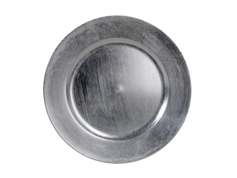 pc. 1 plastic plate silver Ø33 cm