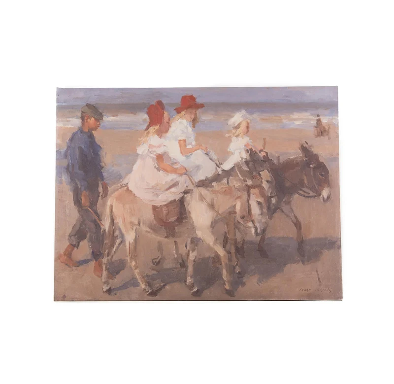 OUTDOOR-LEINWAND 58X78CM ESEL REITEN AM STRAND - ISAA