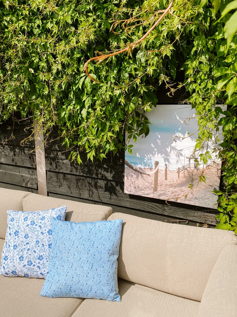 OUTDOOR LEINWAND 58X78CM ITALIENISCH BLAU HAUS