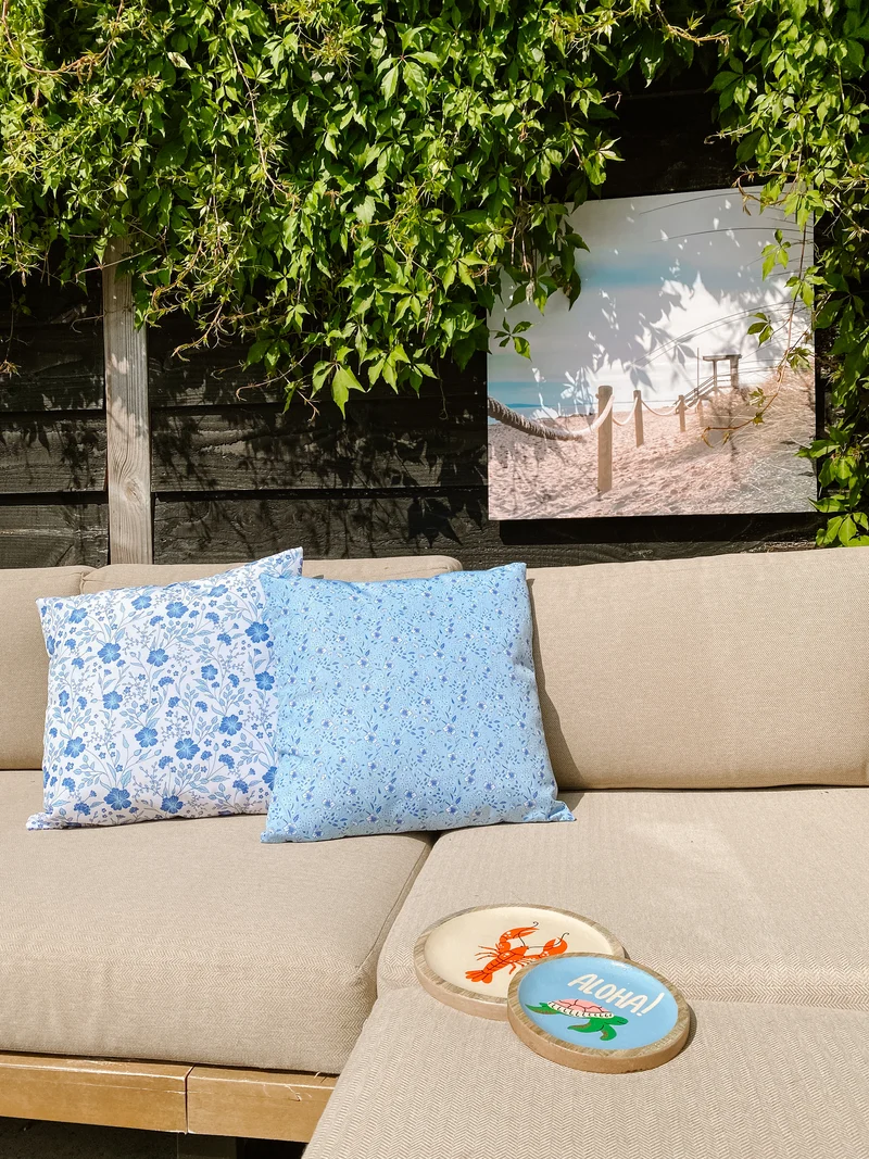 OUTDOOR LEINWAND 58X78CM ITALIENISCH BLAU HAUS