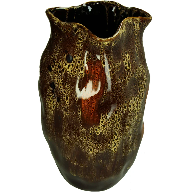 Vase Steingut Dunkelbraun 25.5x25x45.5cm