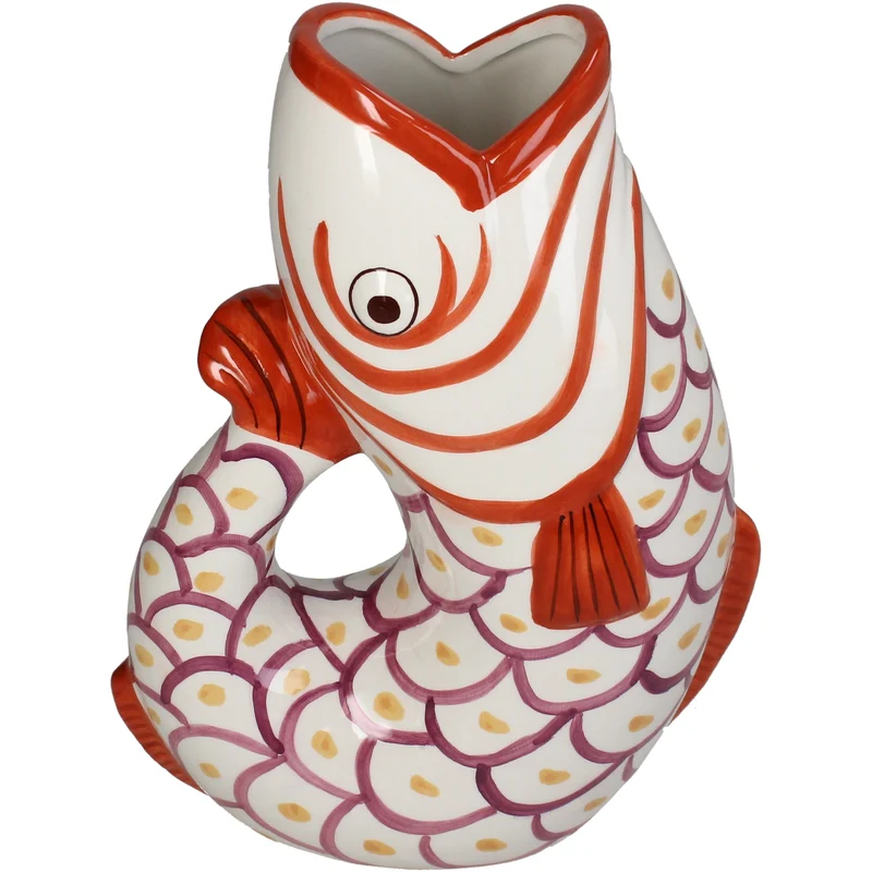 Vase Fisch Dolomit Multi 19x9.8x25.5cm