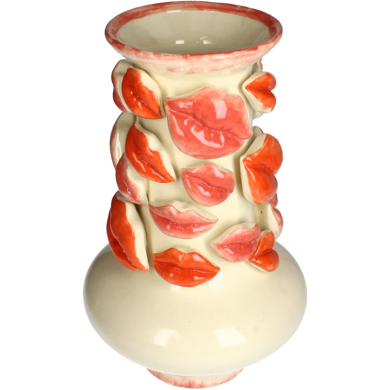Vase Lips Steingut Rot 23x23x36cm