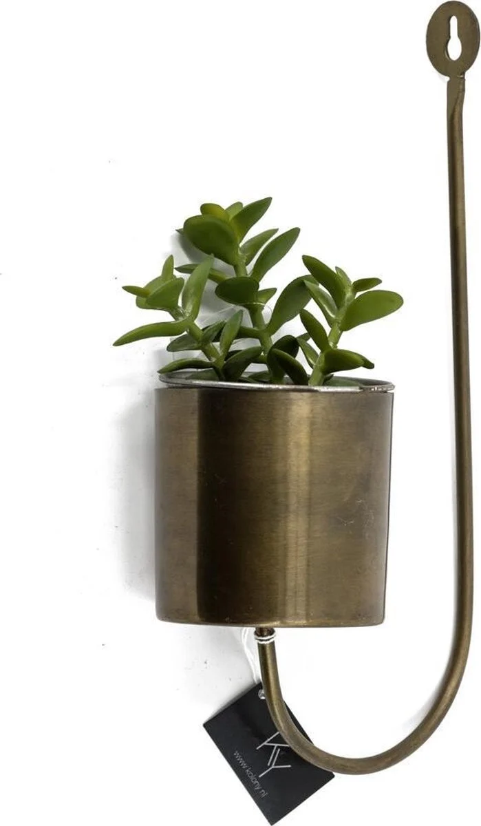 Wandkandelaar metaal 27,5x8x13,5cm vintage goud