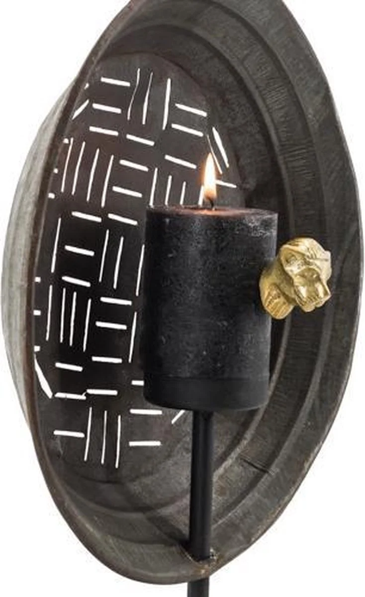 Kaarssteker tijger aluminium 6,5x3x8cm goud