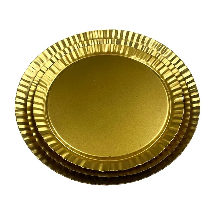 Tray set - 3-pcs - Ø 20/18/17cm - gold