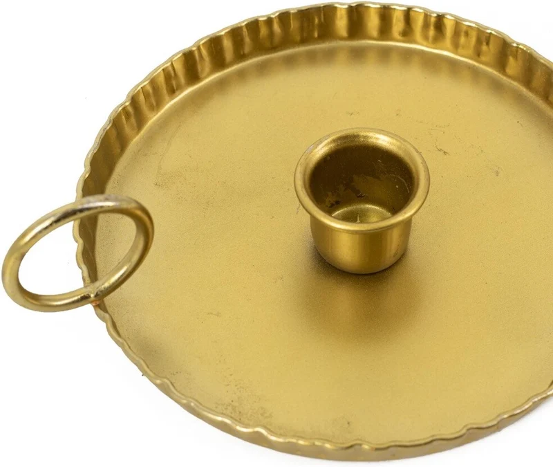 Kandelaar op plateau metaal 15,5x13x4,5cm goud