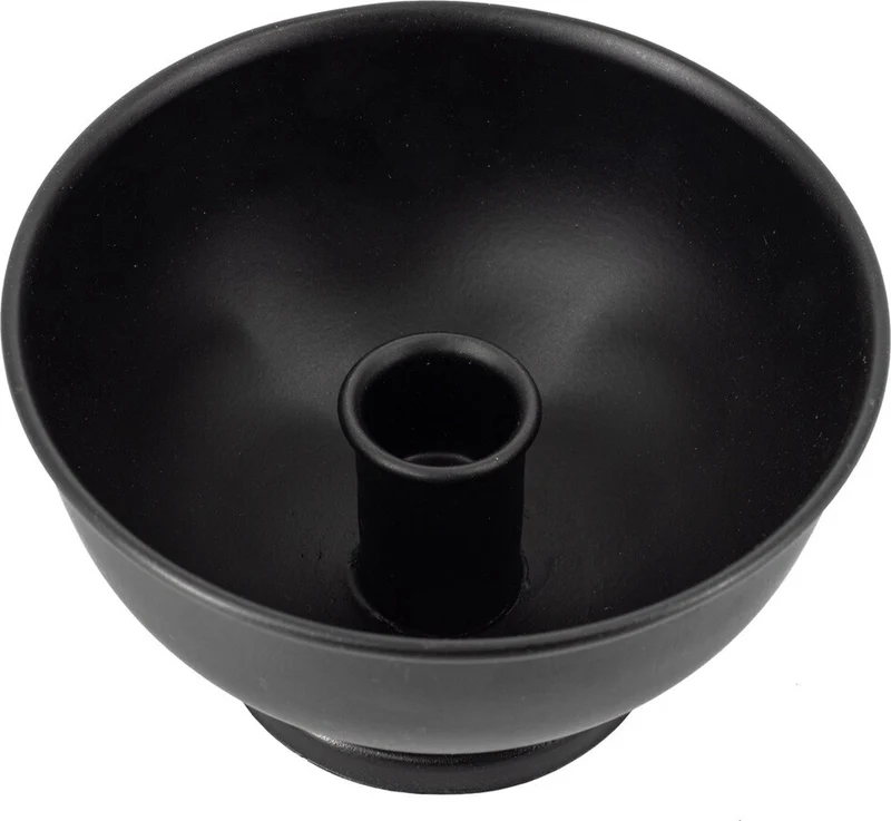 Kandelaar in kom metaal D13 H7cm zwart