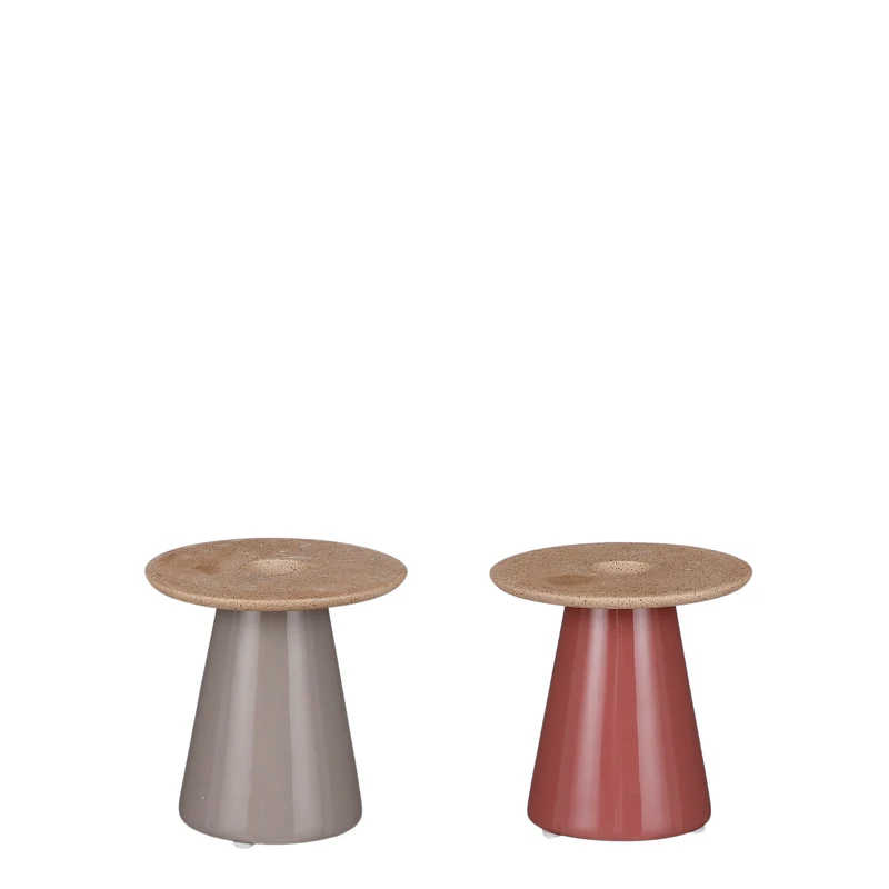 Kerzenständer rosa orange 2 sortiert - h9xd5cm