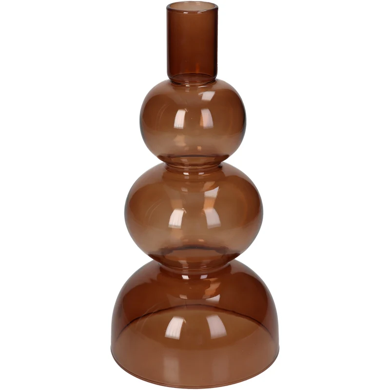 Teelichthalter Glasblumenabziehbild 3farbig sortiert D8 H9cm