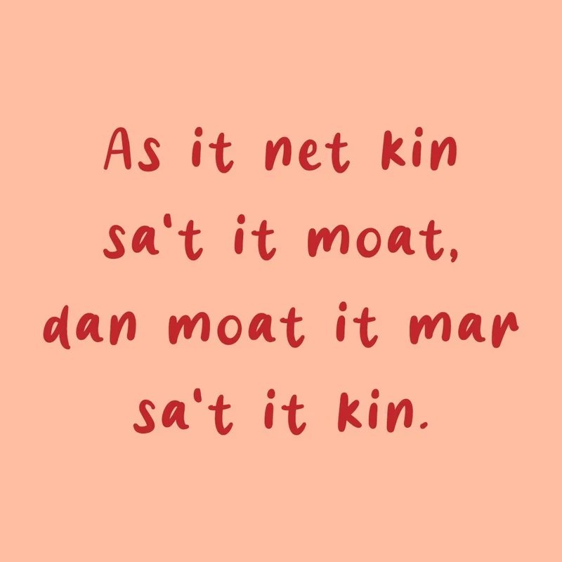Fliese Friesisch „as it net kin sa't it moat“ 10,5x10,5x0,5cm Keramik