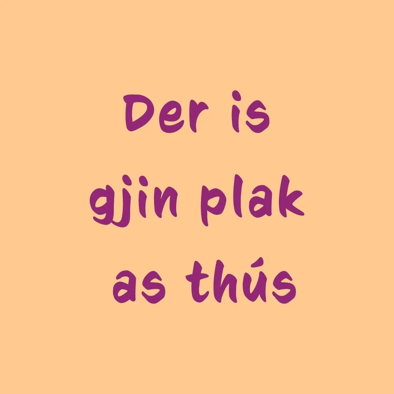 Fliese Friesisch „gjin plak as thus“ 10,5x10,5x0,5cm Keramik